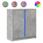 Aparador con LED madera ingeniería gris hormigón 77x34x85 cm by , Sideboards - Ref: Foro24-852134, Price: 71,24 €, Discount: %