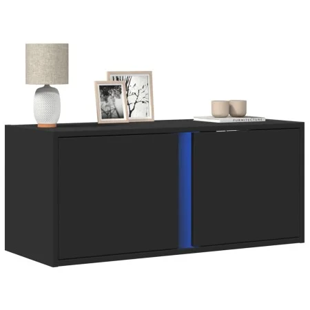 Wand-TV-Möbel mit LED-Lichtern in Schwarz 80x31x35 cm von , TV-Möbel - Ref: Foro24-852258, Preis: 50,11 €, Rabatt: %