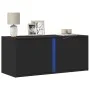 Mueble de TV de pared con luces LED negro 80x31x35 cm by , TV Furniture - Ref: Foro24-852258, Price: 50,11 €, Discount: %