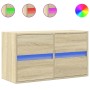 Mueble de TV de pared con luces LED roble Sonoma 80x31x45 cm de , Muebles TV - Ref: Foro24-852287, Precio: 65,78 €