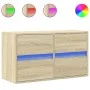 Mueble de TV de pared con luces LED roble Sonoma 80x31x45 cm by , TV Furniture - Ref: Foro24-852287, Price: 65,06 €, Discount: %