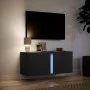 Mueble de TV de pared con luces LED negro 80x31x35 cm by , TV Furniture - Ref: Foro24-852258, Price: 50,11 €, Discount: %