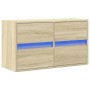 Mueble de TV de pared con luces LED roble Sonoma 80x31x45 cm de , Muebles TV - Ref: Foro24-852287, Precio: 65,78 €