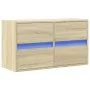 Mueble de TV de pared con luces LED roble Sonoma 80x31x45 cm by , TV Furniture - Ref: Foro24-852287, Price: 65,06 €, Discount: %