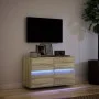 Mueble de TV de pared con luces LED roble Sonoma 80x31x45 cm by , TV Furniture - Ref: Foro24-852287, Price: 65,06 €, Discount: %