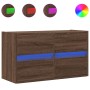 Mueble de TV de pared con luces LED marrón roble 80x31x45 cm by , TV Furniture - Ref: Foro24-852291, Price: 69,87 €, Discount: %