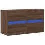 Mueble de TV de pared con luces LED marrón roble 80x31x45 cm de , Muebles TV - Ref: Foro24-852291, Precio: 68,98 €, Descuento: %
