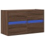 Mueble de TV de pared con luces LED marrón roble 80x31x45 cm by , TV Furniture - Ref: Foro24-852291, Price: 69,87 €, Discount: %