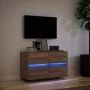 Wand-TV-Möbel mit LED-Lichtern in Eichenbraun 80x31x45 cm von , TV-Möbel - Ref: Foro24-852291, Preis: 68,98 €, Rabatt: %