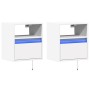 Muebles de TV de pared con luces LED 2 uds blanco 41x31x45 cm de , Muebles TV - Ref: Foro24-852314, Precio: 81,01 €, Descuent...