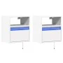 Muebles de TV de pared con luces LED 2 uds blanco 41x31x45 cm by , TV Furniture - Ref: Foro24-852314, Price: 80,01 €, Discoun...