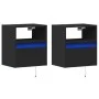 Muebles de TV de pared con luces LED 2 uds negro 41x31x45 cm de , Muebles TV - Ref: Foro24-852316, Precio: 89,09 €, Descuento: %