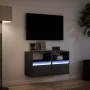 Muebles de TV de pared con luces LED 2 uds negro 41x31x45 cm de , Muebles TV - Ref: Foro24-852316, Precio: 89,09 €, Descuento: %