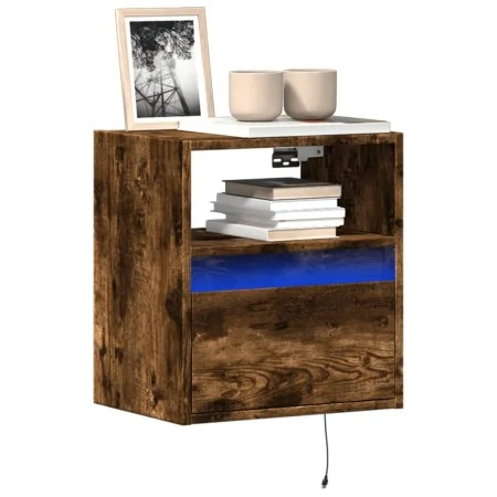 Wand-TV-Möbel mit LED-Lichtern in rauchiger Eiche 41x31x45 cm von , TV-Möbel - Ref: Foro24-852321, Preis: 49,46 €, Rabatt: %