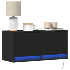 Wand-TV-Möbel mit LED-Lichtern in Schwarz 80x31x35 cm von , TV-Möbel - Ref: Foro24-852356, Preis: 58,52 €, Rabatt: %