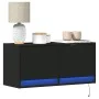 Wand-TV-Möbel mit LED-Lichtern in Schwarz 80x31x35 cm von , TV-Möbel - Ref: Foro24-852356, Preis: 57,78 €, Rabatt: %