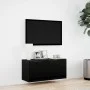 Mueble de TV de pared con luces LED negro 80x31x35 cm by , TV Furniture - Ref: Foro24-852356, Price: 57,78 €, Discount: %