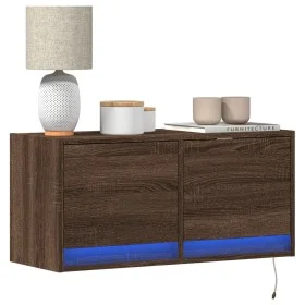 Wand-TV-Möbel mit LED-Lichtern, Eiche braun, 80x31x35 cm. von , TV-Möbel - Ref: Foro24-852361, Preis: 60,40 €, Rabatt: %