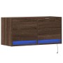 Mueble de TV de pared con luces LED roble marrón 80x31x35 cm by , TV Furniture - Ref: Foro24-852361, Price: 61,23 €, Discount: %
