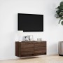 Mueble de TV de pared con luces LED roble marrón 80x31x35 cm by , TV Furniture - Ref: Foro24-852361, Price: 61,23 €, Discount: %
