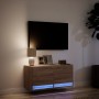 Mueble de TV de pared con luces LED roble marrón 80x31x35 cm by , TV Furniture - Ref: Foro24-852361, Price: 61,23 €, Discount: %