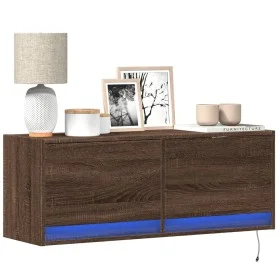 Wand-TV-Möbel mit LED-Lichtern in Eichenbraun 100x31x35 cm von , TV-Möbel - Ref: Foro24-852368, Preis: 74,68 €, Rabatt: %
