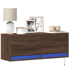 Wand-TV-Möbel mit LED-Lichtern in Eichenbraun 100x31x35 cm von , TV-Möbel - Ref: Foro24-852368, Preis: 75,77 €, Rabatt: %