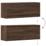 Mueble de TV de pared con luces LED marrón roble 100x31x35 cm de , Muebles TV - Ref: Foro24-852368, Precio: 78,18 €