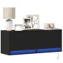 Mueble de TV de pared con luces LED negro 100x31x35 cm by , TV Furniture - Ref: Foro24-852363, Price: 71,44 €, Discount: %
