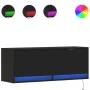 Mueble de TV de pared con luces LED negro 100x31x35 cm by , TV Furniture - Ref: Foro24-852363, Price: 71,44 €, Discount: %