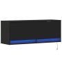 Wand-TV-Möbel mit LED-Lichtern in Schwarz, 100x31x35 cm. von , TV-Möbel - Ref: Foro24-852363, Preis: 72,44 €, Rabatt: %