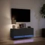 Mueble de TV de pared con luces LED negro 100x31x35 cm by , TV Furniture - Ref: Foro24-852363, Price: 71,44 €, Discount: %