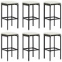 Taburetes de cocina con cojines 6 uds ratán sintético negro von vidaXL, Küchenhocker - Ref: Foro24-313449, Preis: 194,66 €, R...