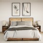 Mesitas de noche de pared con luces LED 2 uds roble ahumado by , Nightstands - Ref: Foro24-3307984, Price: 84,95 €, Discount: %