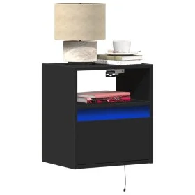 Mesitas de noche de pared con luces LED 2 unidades negro by , Nightstands - Ref: Foro24-3307978, Price: 89,09 €, Discount: %