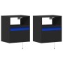 Mesitas de noche de pared con luces LED 2 unidades negro by , Nightstands - Ref: Foro24-3307978, Price: 90,46 €, Discount: %