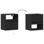 Wand-Nachttische mit LED-Lichtern, 2 Stück, Schwarz. von , Nachttische - Ref: Foro24-3307978, Preis: 90,46 €, Rabatt: %