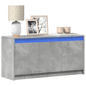 TV-Schrank aus grauem Beton-Ingenieurholz mit LED-Beleuchtung, 100x34x50 cm. von , TV-Möbel - Ref: Foro24-852211, Preis: 79,1...