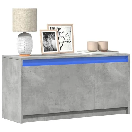 TV-Schrank aus grauem Beton-Ingenieurholz mit LED-Beleuchtung, 100x34x50 cm. von , TV-Möbel - Ref: Foro24-852211, Preis: 78,0...