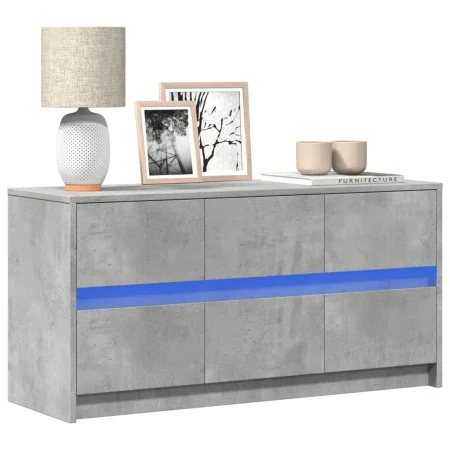 TV-Schrank aus grauem Beton-Ingenieurholz mit LED-Beleuchtung, 100x34x50 cm. von , TV-Möbel - Ref: Foro24-852218, Preis: 101,...