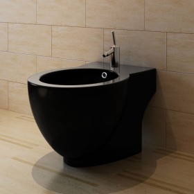 Bidet redondo de cerámica, negro