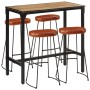 Hocher Tisch-Set und 5-teilige Hocker aus massivem Mangoholz und Metall. von , Möbelsets für Küchen und Esszimmer - Ref: Foro...
