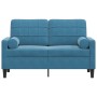 Sofá de 2 plazas con cojines terciopelo azul 120 cm von , Sofas - Ref: Foro24-3278218, Preis: 257,90 €, Rabatt: %