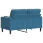 Sofá de 2 plazas con cojines terciopelo azul 120 cm by , Sofas - Ref: Foro24-3278218, Price: 252,81 €, Discount: %