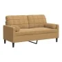 Sofá de 2 plazas con cojines terciopelo marrón 140 cm von , Sofas - Ref: Foro24-3278226, Preis: 246,91 €, Rabatt: %