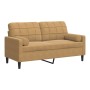 Sofá de 2 plazas con cojines terciopelo marrón 140 cm by , Sofas - Ref: Foro24-3278226, Price: 251,49 €, Discount: %