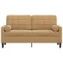 Sofá de 2 plazas con cojines terciopelo marrón 140 cm von , Sofas - Ref: Foro24-3278226, Preis: 246,91 €, Rabatt: %