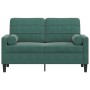 Sofá de 2 plazas con cojines terciopelo verde oscuro 120 cm de , Sofás - Ref: Foro24-3278211, Precio: 260,61 €