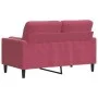 Sofá de 2 plazas con cojines terciopelo rojo tinto 120 cm von , Sofas - Ref: Foro24-3278213, Preis: 241,90 €, Rabatt: %