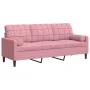 Sofá de 3 plazas con cojines terciopelo rosa 180 cm by , Sofas - Ref: Foro24-3278232, Price: 340,13 €, Discount: %